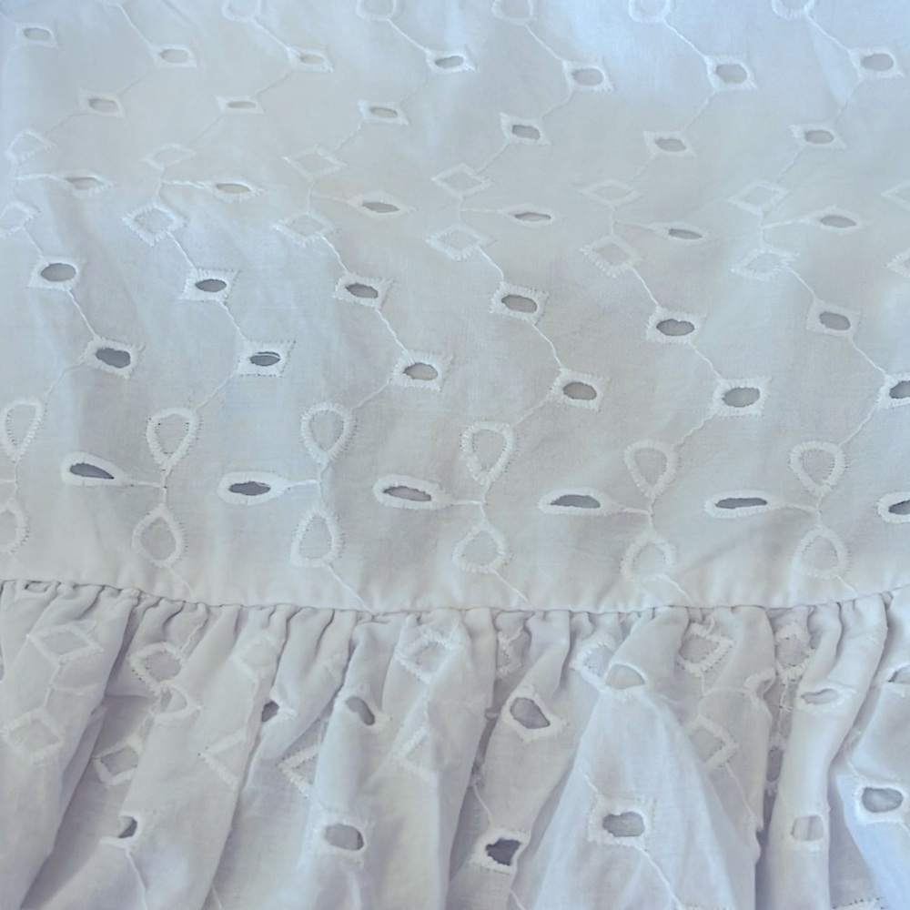 A New Day Eyelet Puff Sleeve Babydoll Mini Dress Size M White NWT - Picture 8 of 13